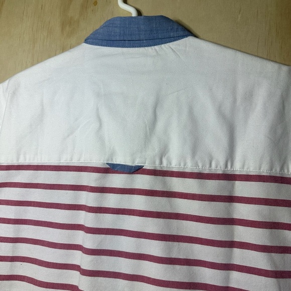 U.S. Polo Assn. Men's Vintage Look Rare White and Red Striped Button Down Shirt - Picture 10 of 14